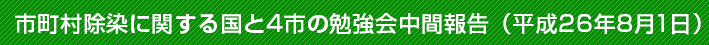 市町村除染に関する国と4市の勉強会中間報告（平成26年8月1日）